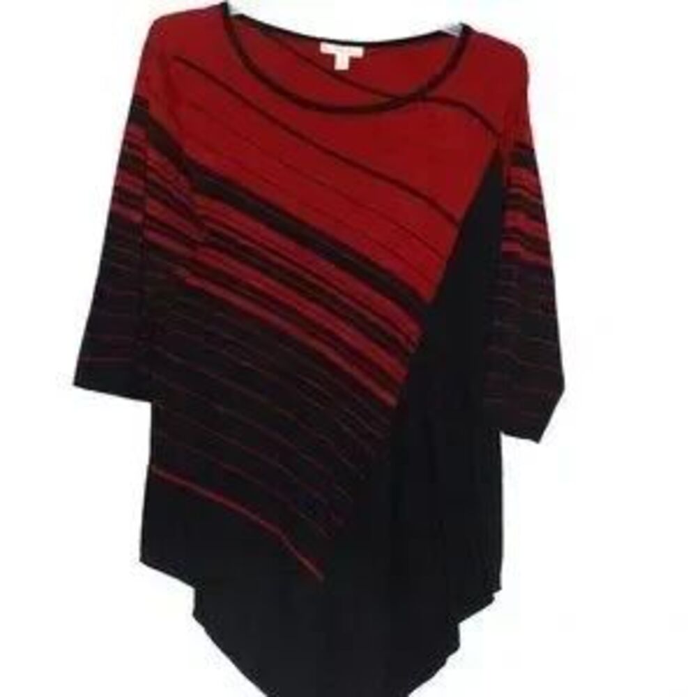 Dress Barn Red & Black Stripe Pull Over Women 'Sweater 3 X L